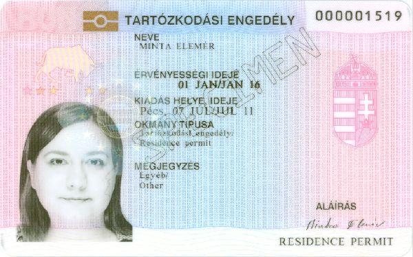 Residence permit card
